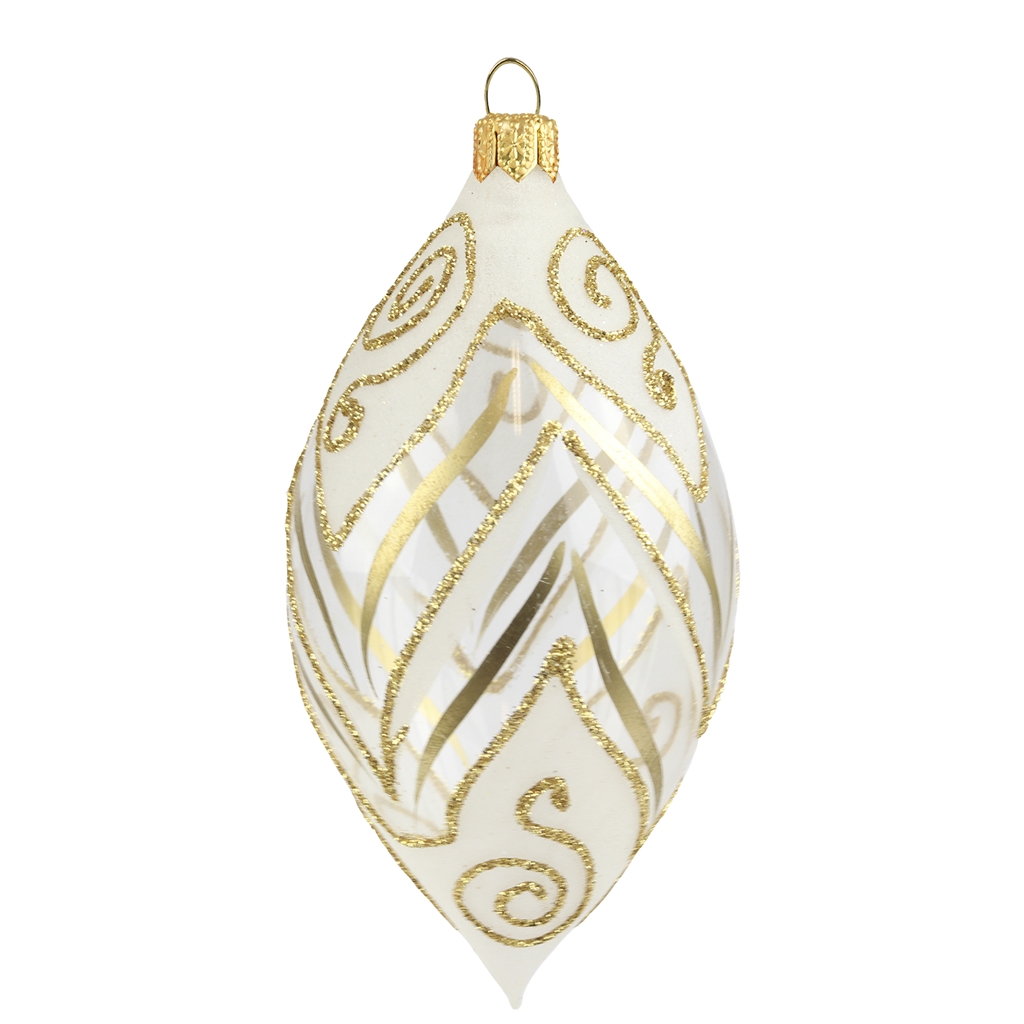 Frosted glass Christmas olive gold decor 
