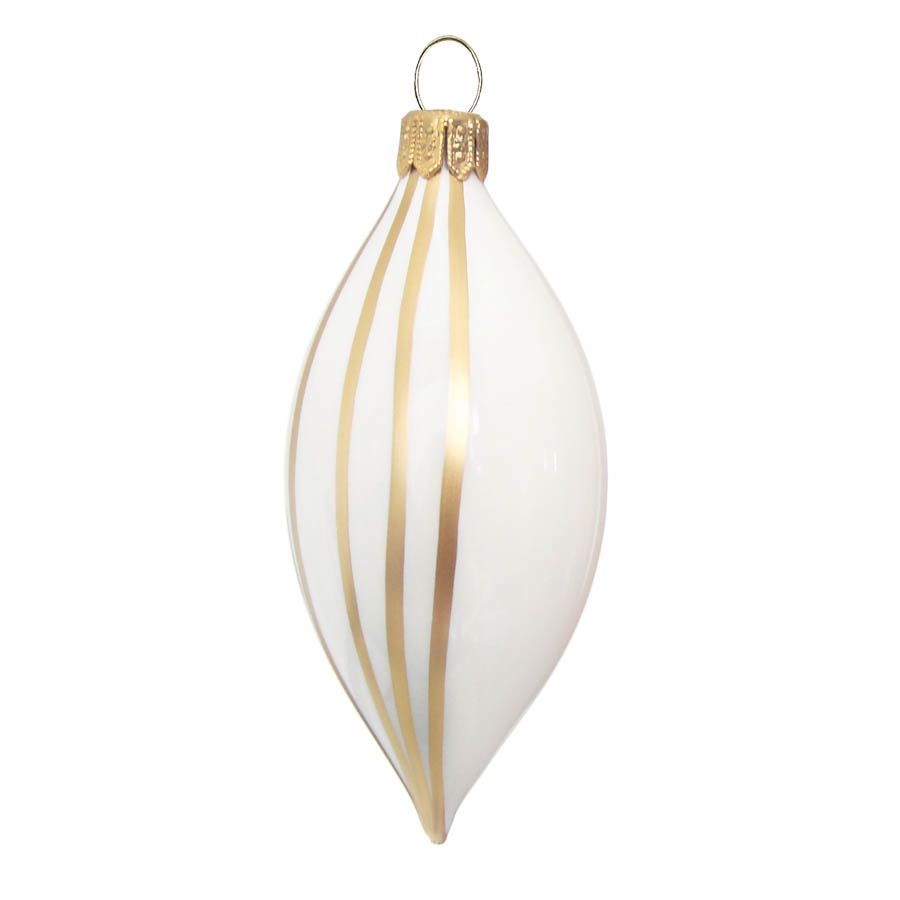 White Christmas olive with gold stripes