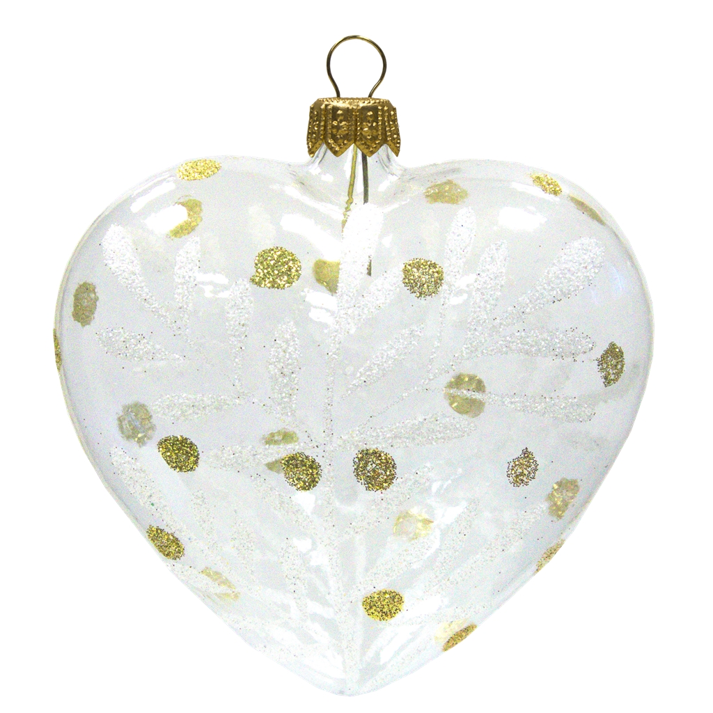 Clear Christmas heart with dot décor
