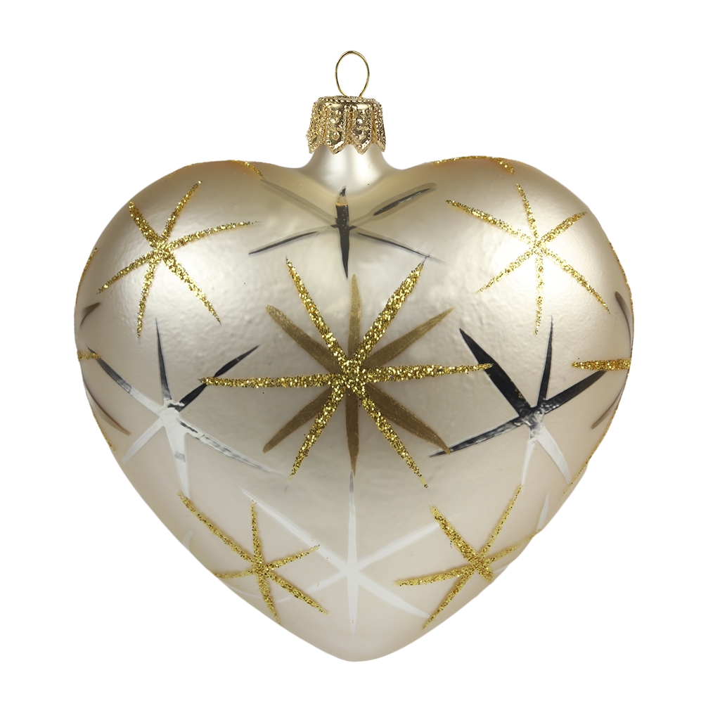 Christmas glass decoration - Creamy heart