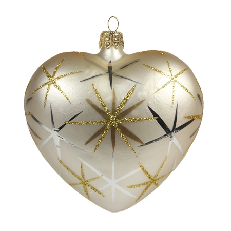 Christmas glass decoration - Creamy heart
