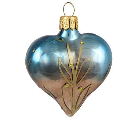 Brown-blue glass heart
