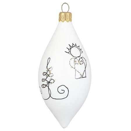 White Christmas olive with winter scene motive