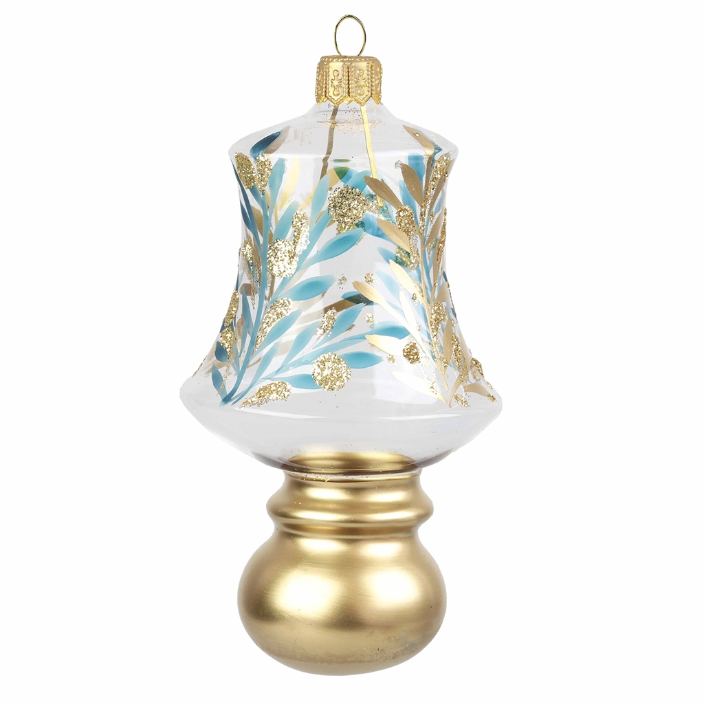 Bell with Bauble with blue and bronze branchlets