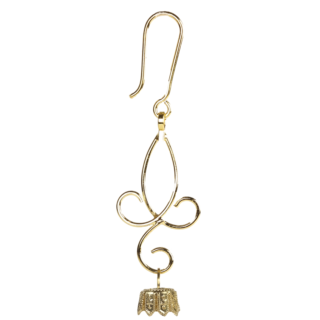 thumbnail image 2 of BOGO Deal! 25 Beaded Wire Christmas Ornament Hooks – Gold Or Silver, Glass Beads, Handmade 2 of 5