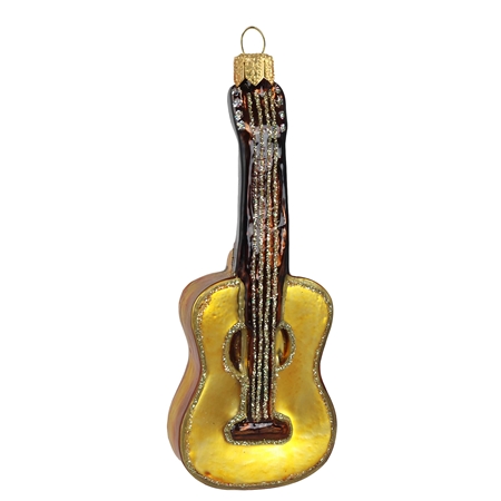 Glass X-mas decoration - Guitar 12 cm