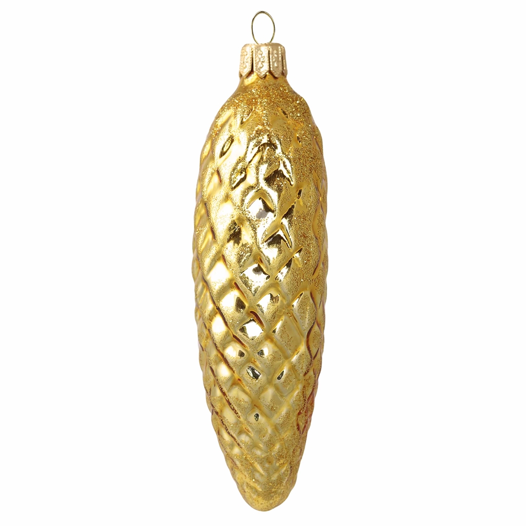 Gold cone Christmas ornament