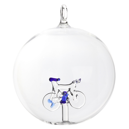 Transparent bauble with a bike