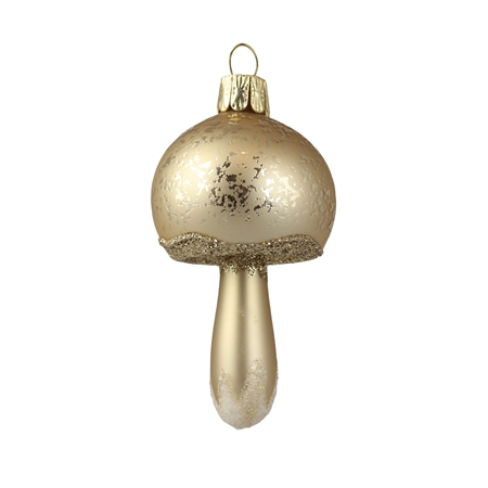 Christmas golden mushroom ornament