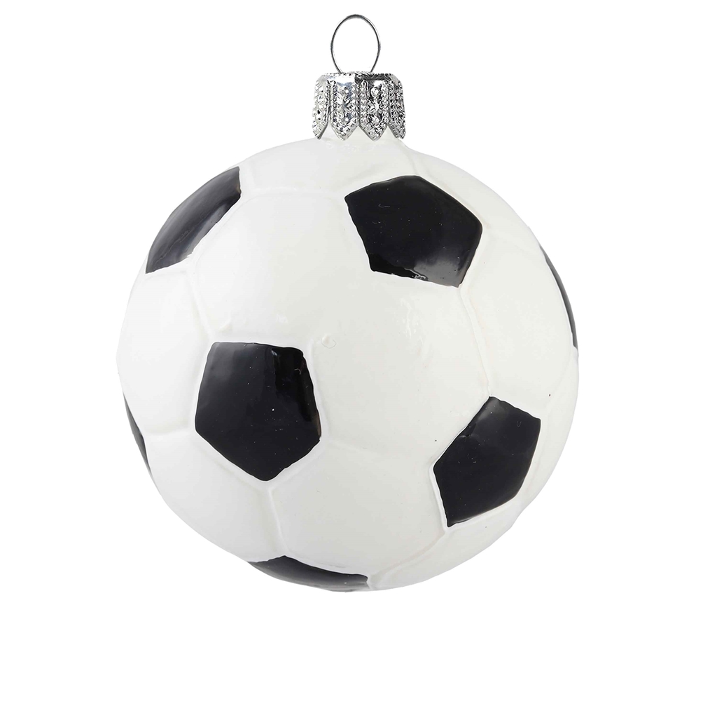 Soccer ball glass ornament