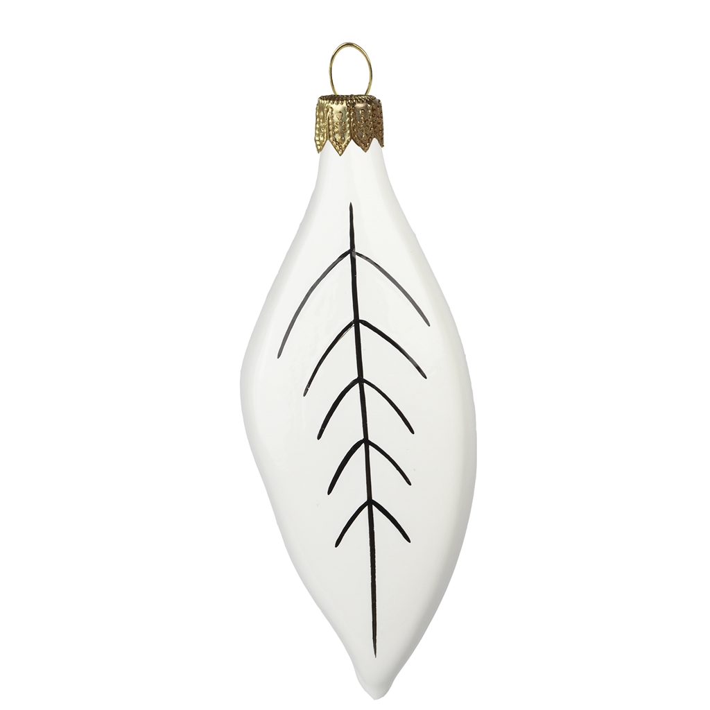 White willow leaf with black décor