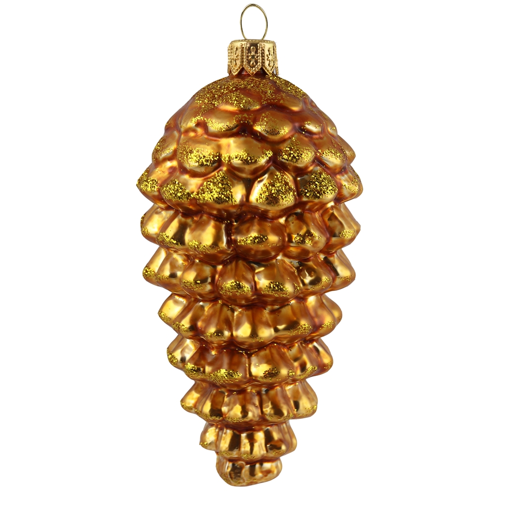 Glass pine cone gold