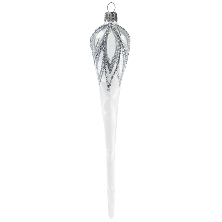 White glass icicle with ice-effect