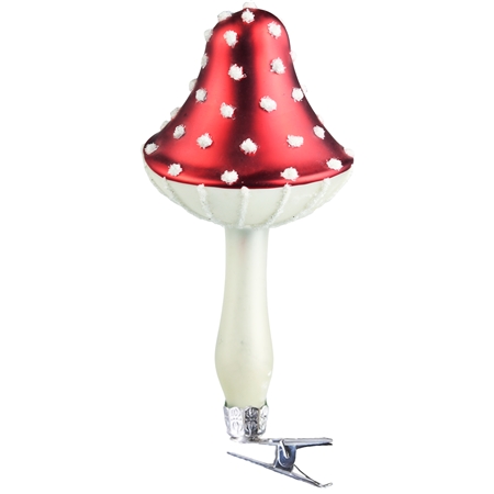 Mushroom with red hat Christmas ornament