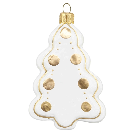 White glass tree gingerbread 