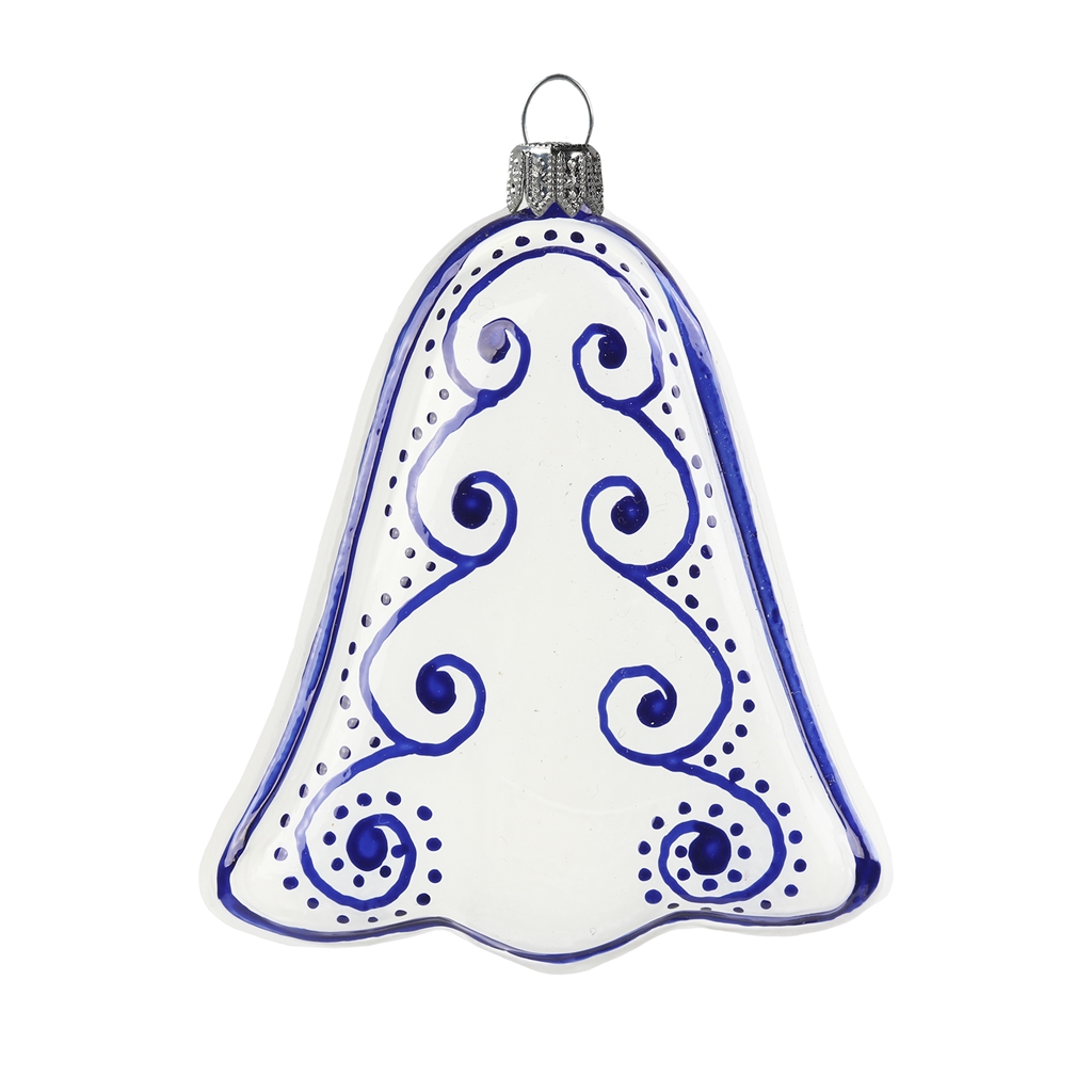 Glass gingerbread "blue onion" bell