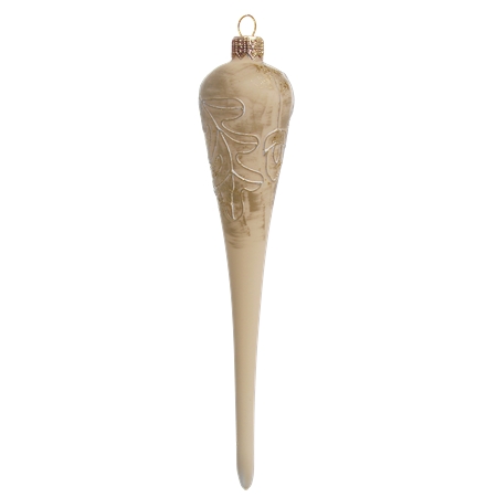 Cream Christmas icicle with leaves
