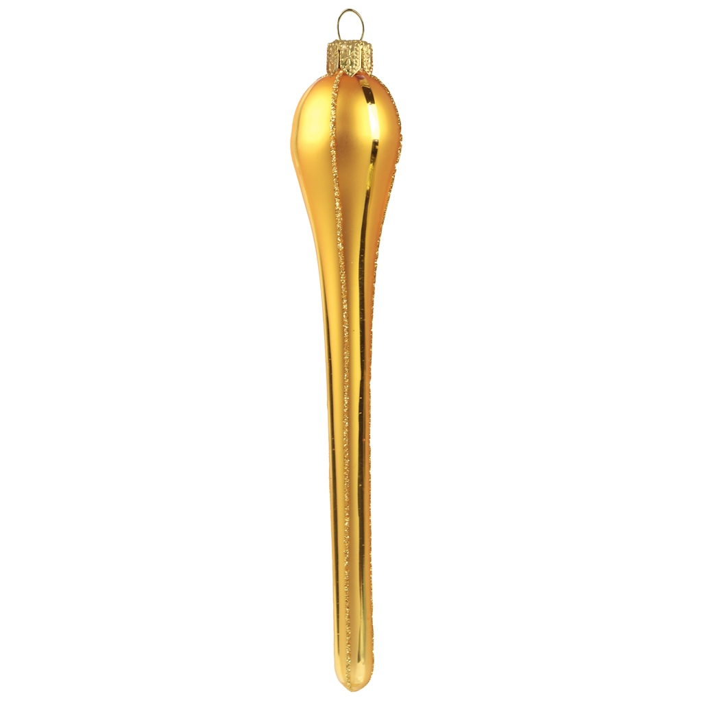 Glass Christmas decoration golden icicle