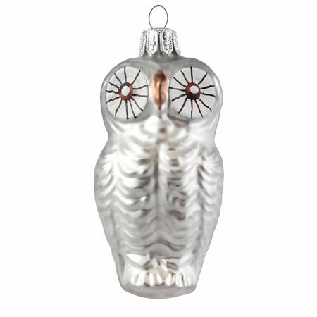 Silver glass owl