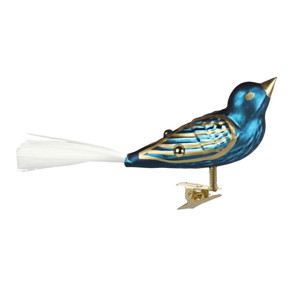 Turquoise bird with golden decor