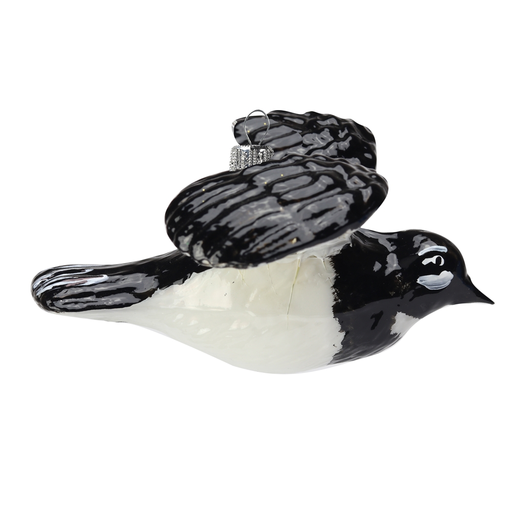 Black-white glass bird