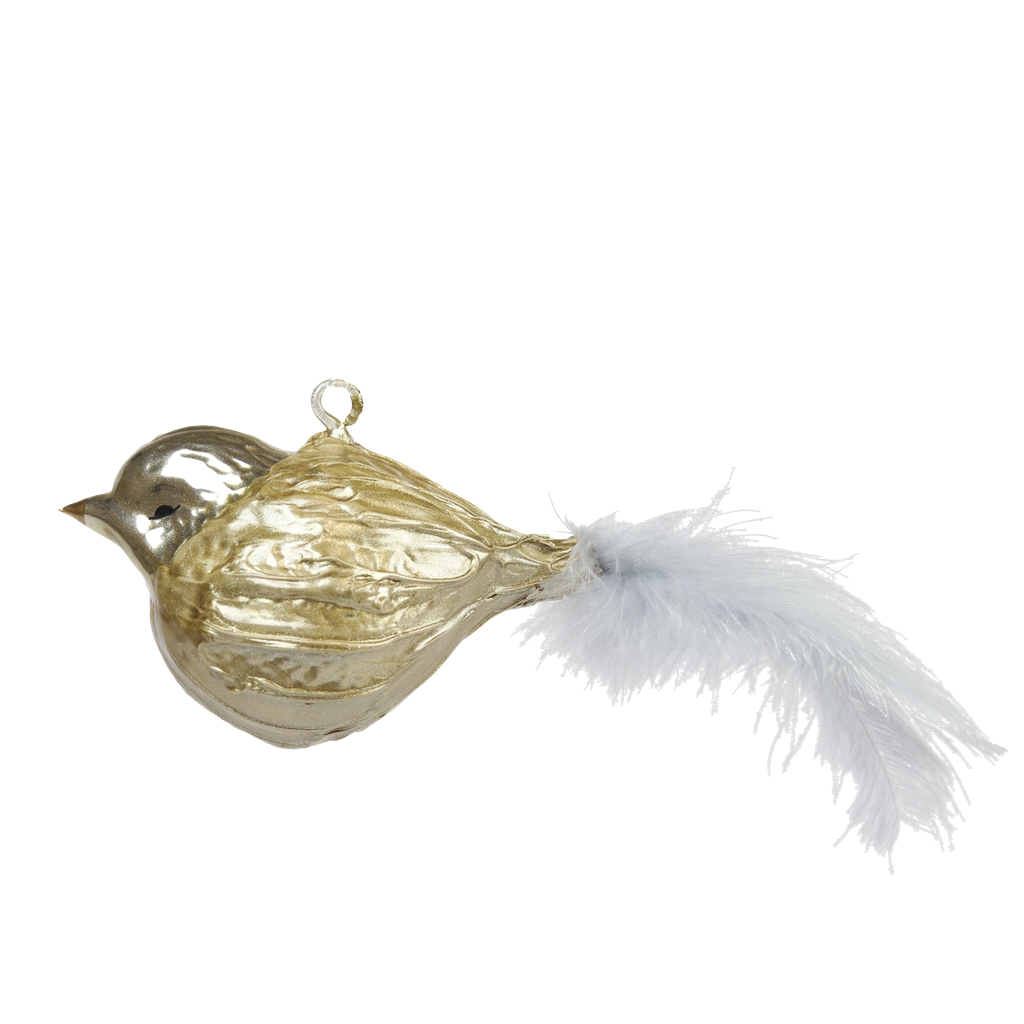 Gold chubby bird ornament