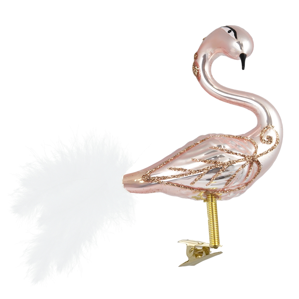 Glass swan pearl pink