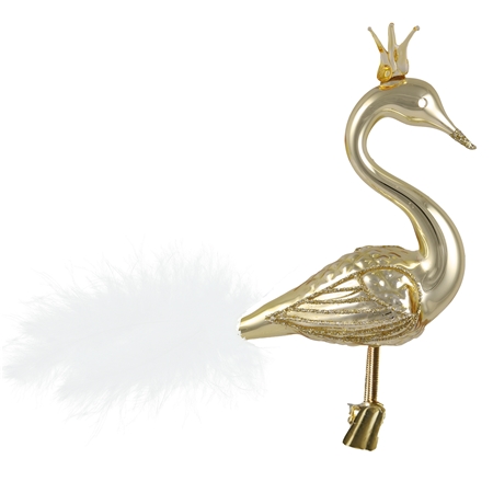 Golden swan with crown and delicate décor