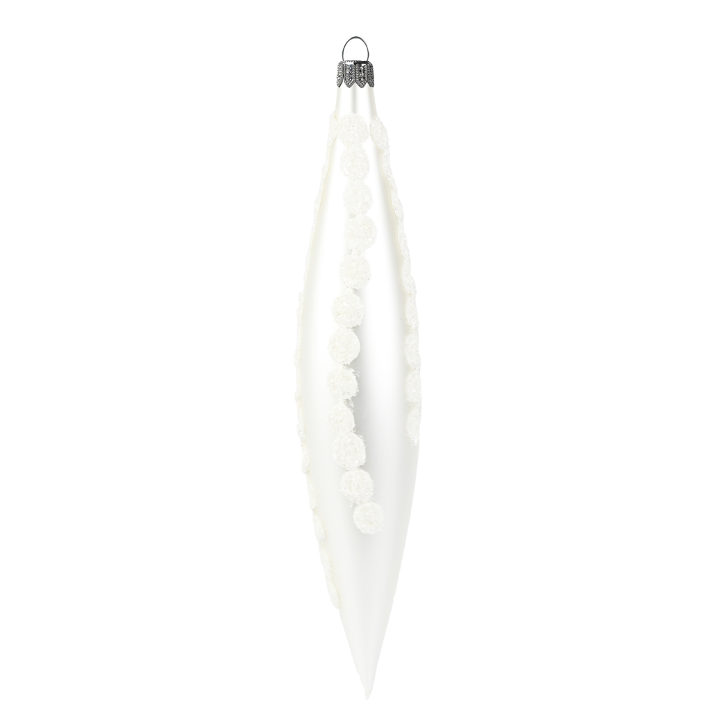 White teardrop with décor
