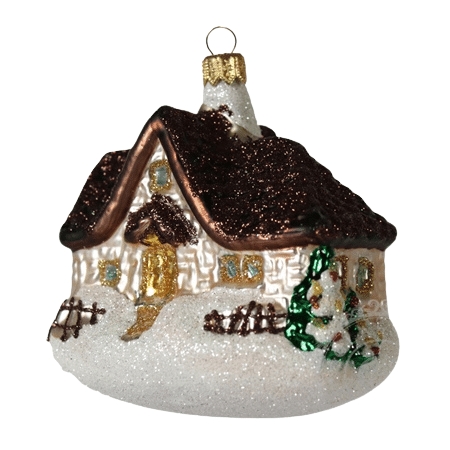 Champagne coloured Christmas cottage  ornament