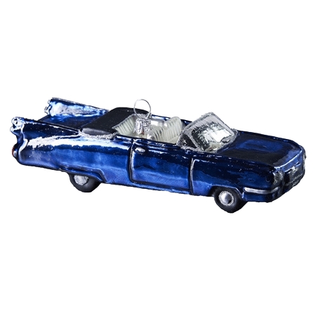 Blue cabrio car Christmas ornament