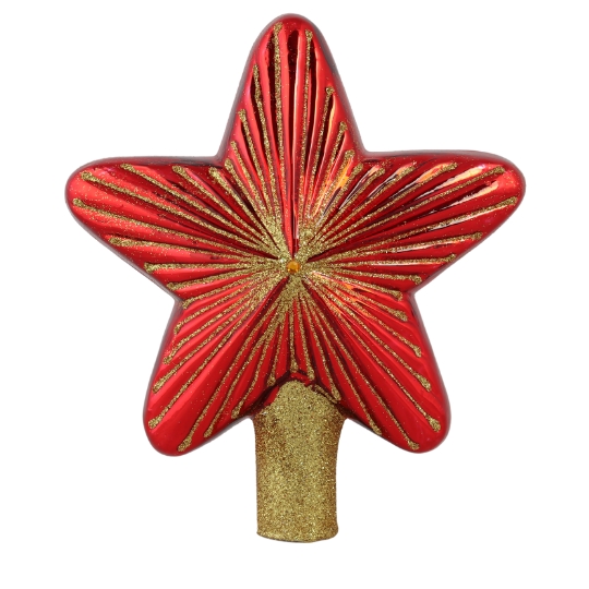 Christmas tree topper star shape red