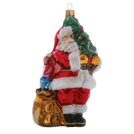 St Nicholas with sack of presents Christmas ornament
