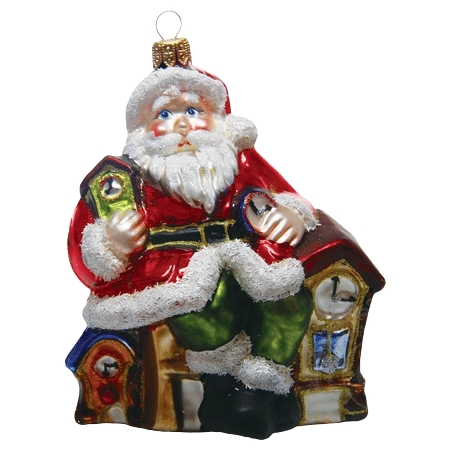Santa with clocks Christmas ornament
