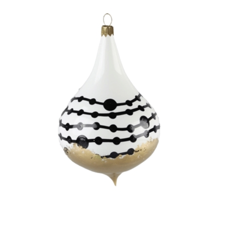 White Christmas raindrop with black chain décor