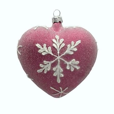 Claret Christmas heart with snowflake motif
