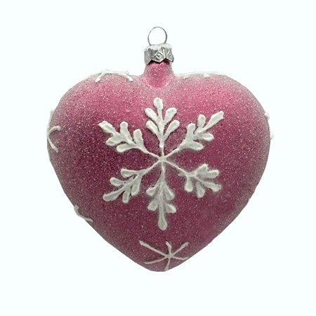 Claret Christmas heart with snowflake motif