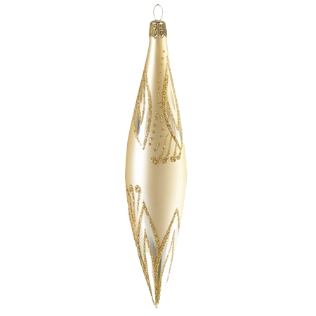 Gold Christmas drop with leaves décor
