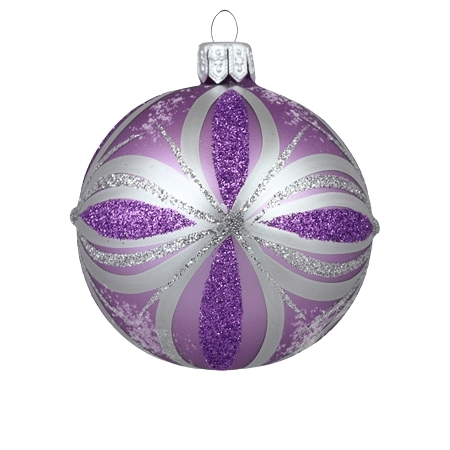 Christmas ball ornament in purple with silver decoration