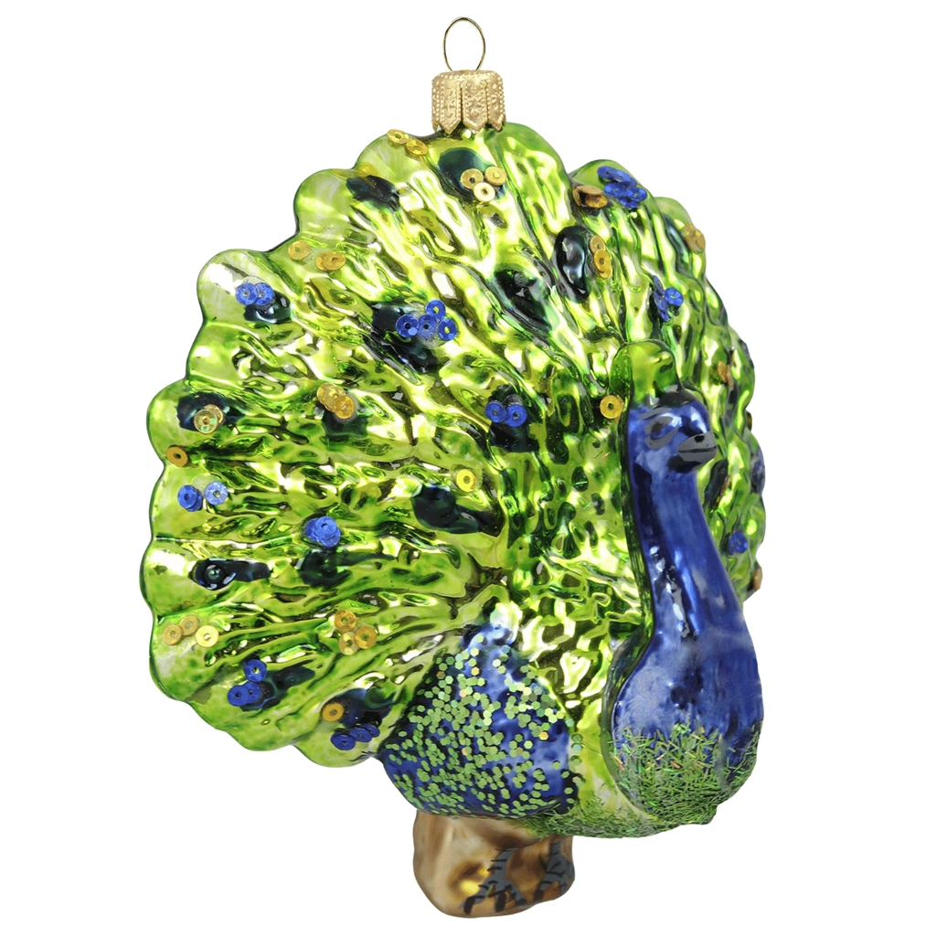 Glass ornament coloured peacock