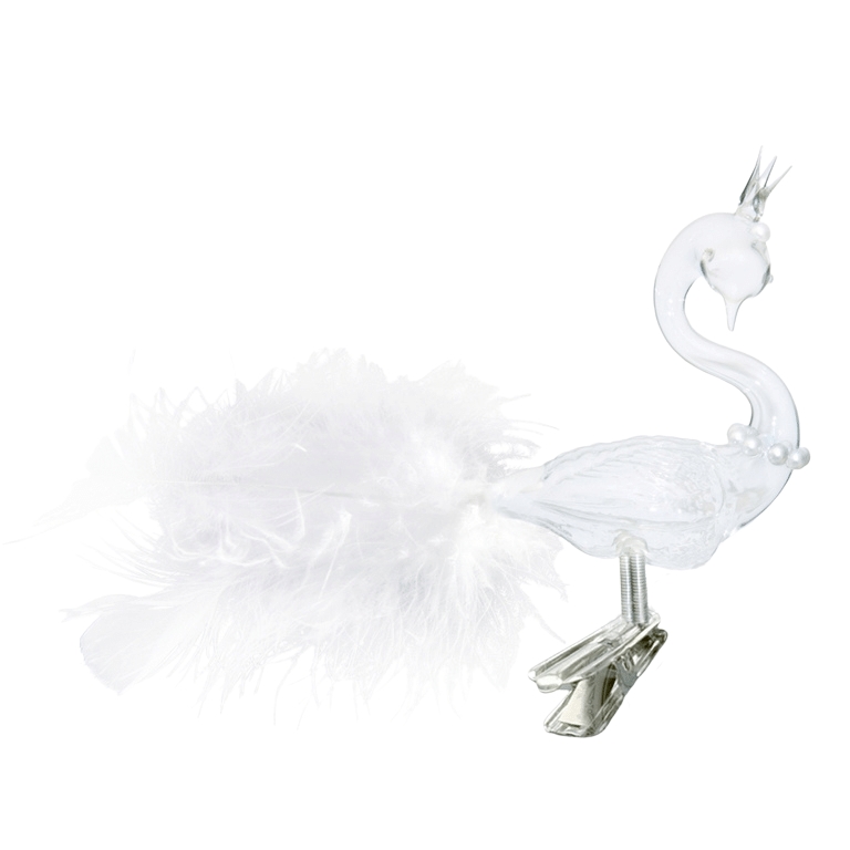 Clear swan with pearl necklace