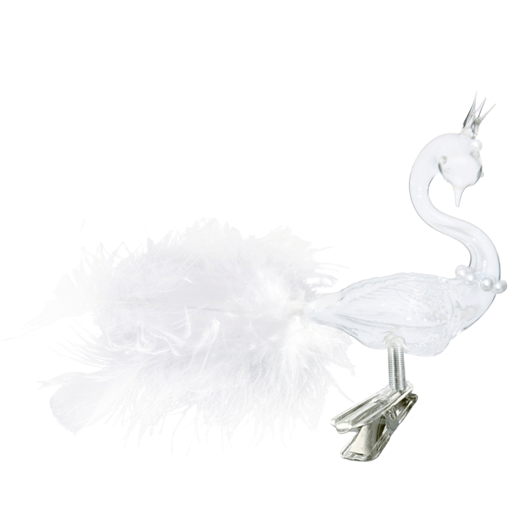 Clear swan with pearl necklace