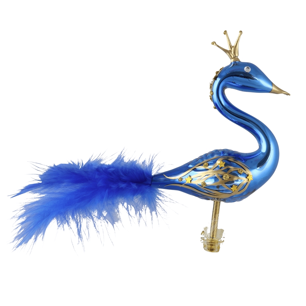Golden blue swan with a crown