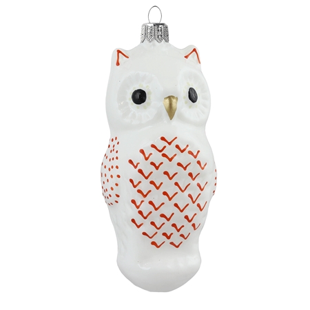 Porcelain owl with red feathers
