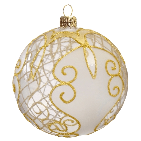 Clear Christmas bauble gold décor 8cm