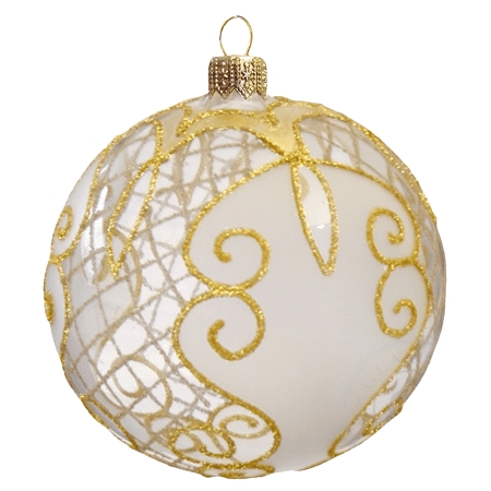 Clear Christmas bauble gold décor 8cm
