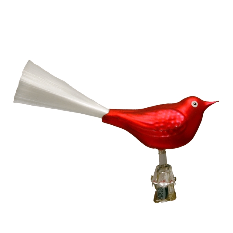 Glass bird red