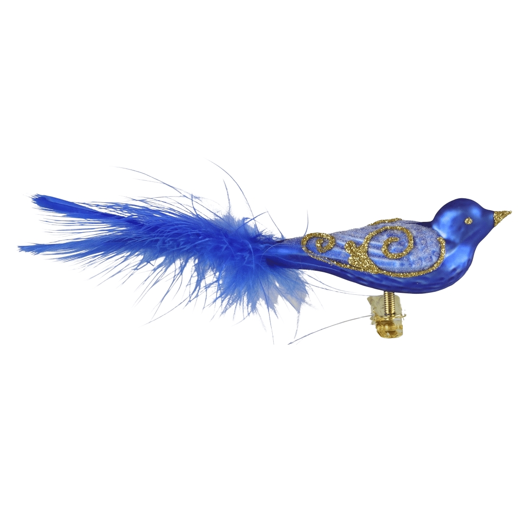 Blue bird with golden decor