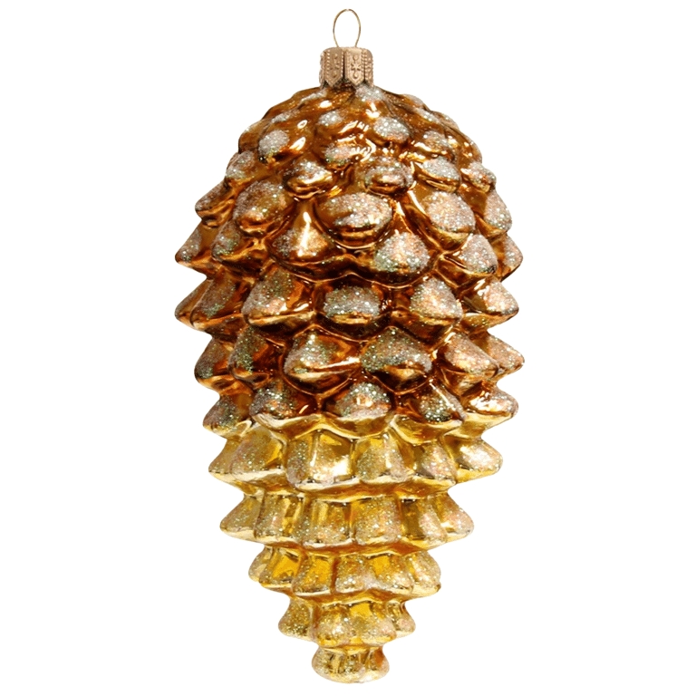 Gold cone Christmas ornament