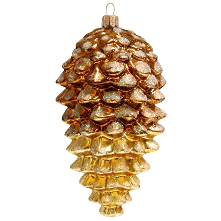 Gold cone Christmas ornament